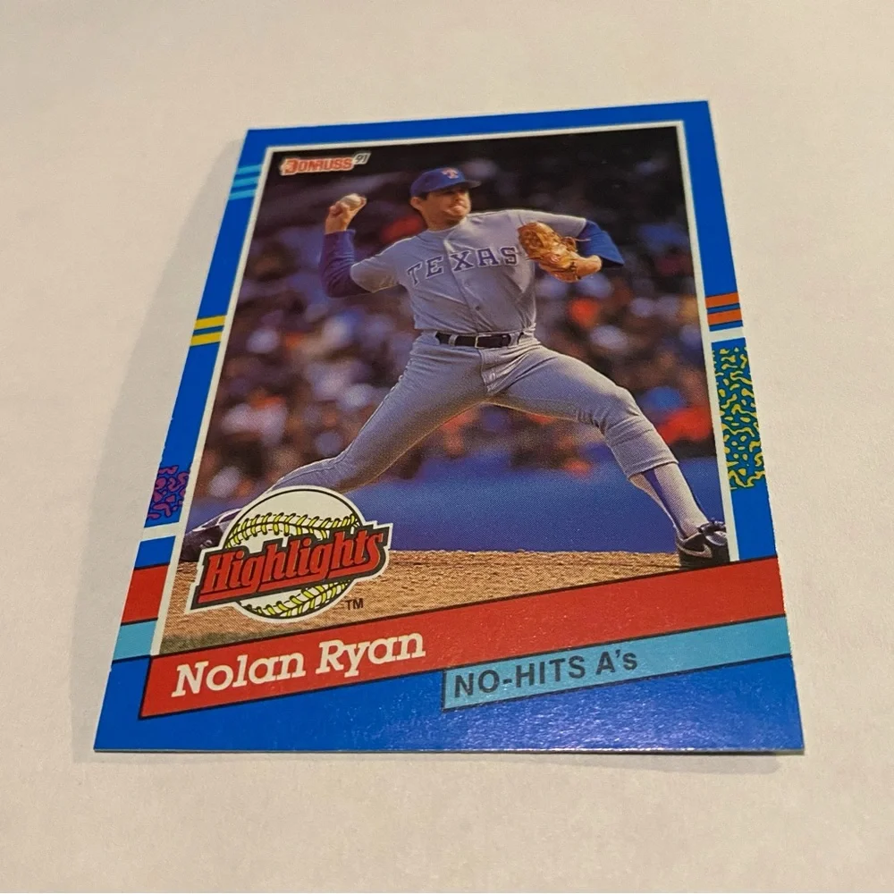 Nolan Ryan Error 1991 Donruss Baseball Card (no dot after inc) Highlights